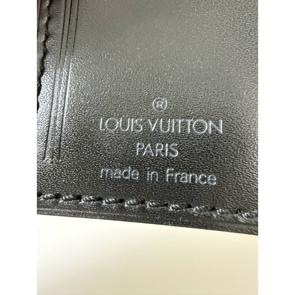 Louis Vuitton Name Tag w/ TK Black T K Leather Large Gold-tone France - Picture 6 of 11